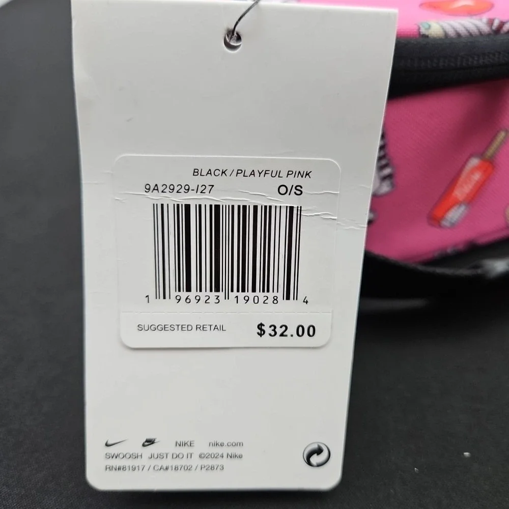 Nike Lunch Bag Tote Hard Shell-Lined Insulated Black‎ Pink New 9A2929-I27
